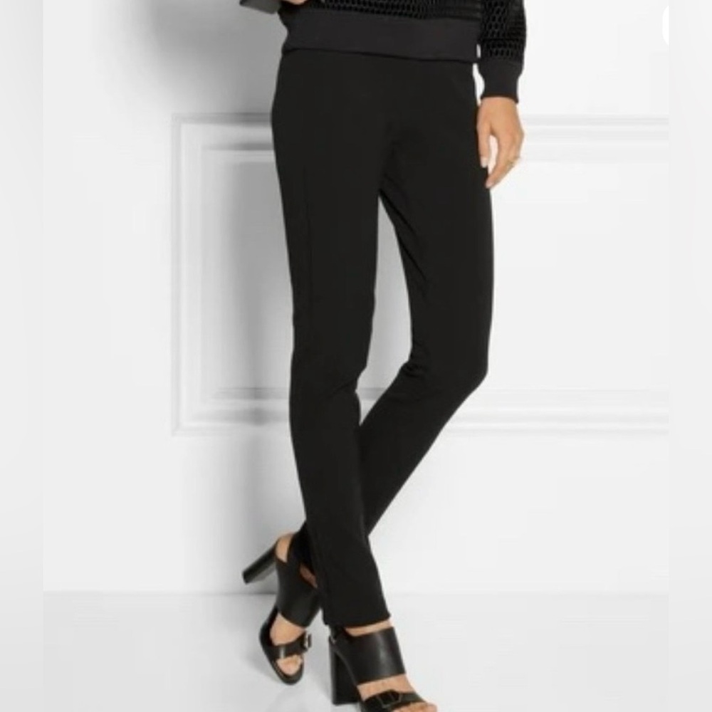 Derek Lam 10 Crosby Slim Fit Pant Black Split Back Hem Womens 6 Modern Stretch